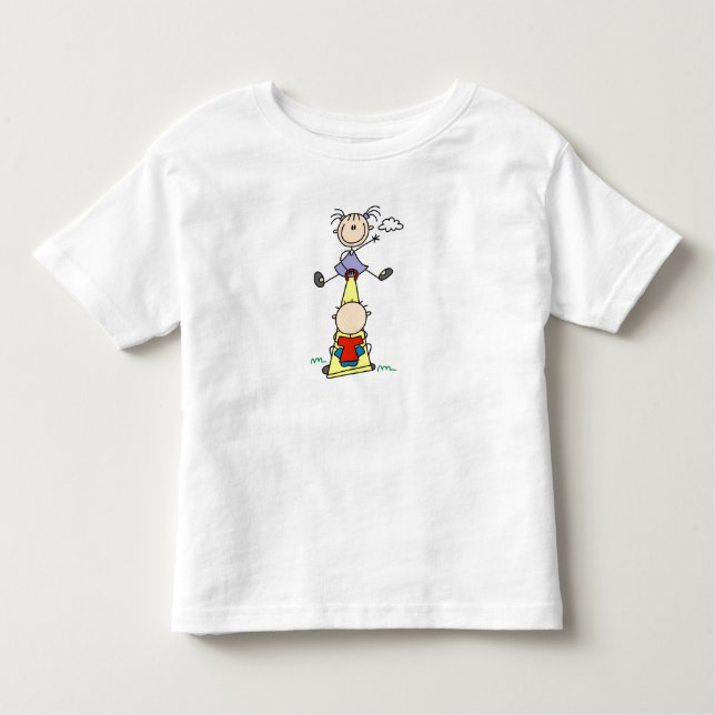 Camiseta De Bebé Figuras de Teeter Totter Stick (Anverso)