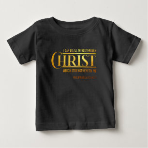 Camiseta De Bebé Filipinas 4:13 Biblia contra cita de KJV