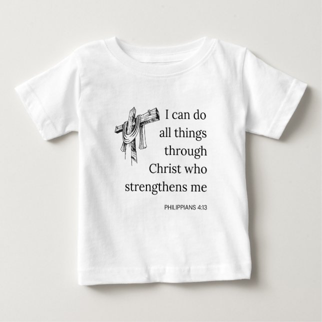 Camiseta De Bebé Filipinas 4:13 Biblia Scripture KJV Cita (Anverso)