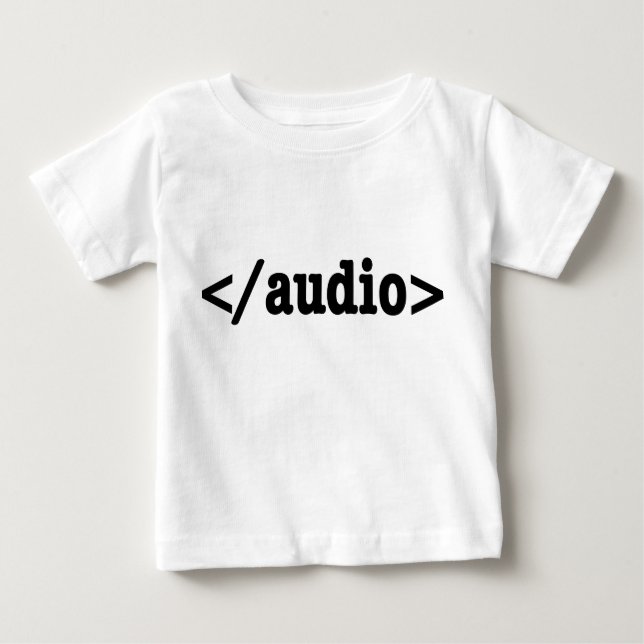 Camiseta De Bebé Finalizar código HTML5 de audio (Anverso)