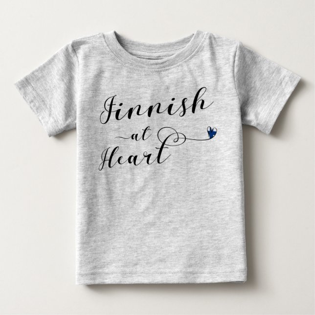 Camiseta De Bebé Finés en el corazón, Finlandia (Anverso)