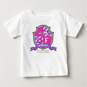Camiseta De Bebé Finley name significa letra de princesa de unicorn