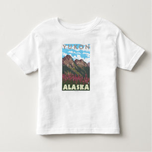 Camiseta De Bebé Fireweed y montañas - el Yukón, Alaska