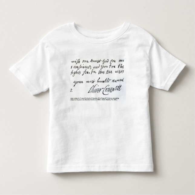 Camiseta De Bebé Firma Oliver Cromwell, de manuscrito (Anverso)