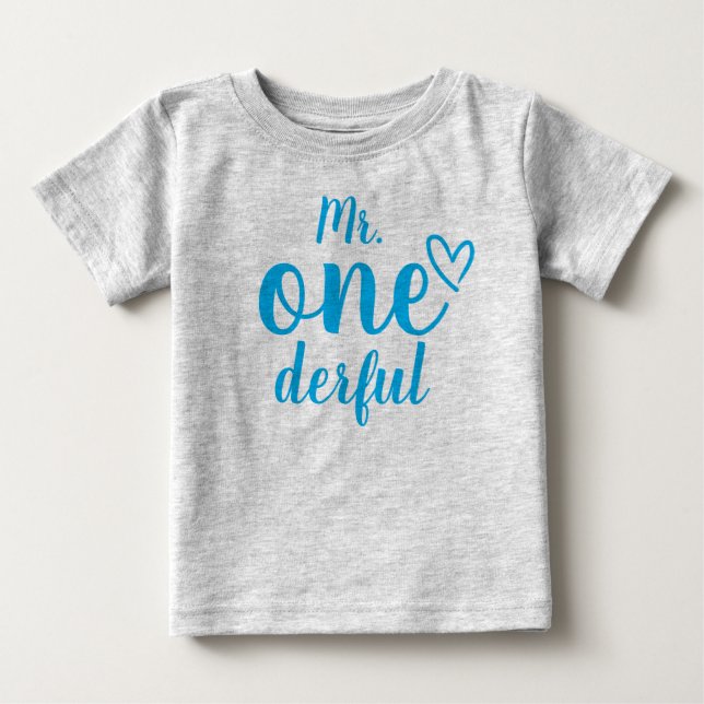 Camiseta De Bebé First Birthday de Sr. Onederful Baby's (Anverso)