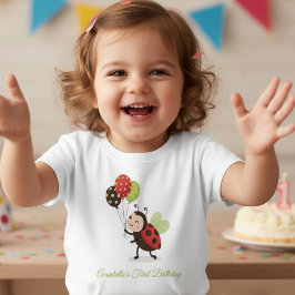 Camiseta De Bebé First Birthday Ladybug Toddler T-Shirt