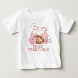 Camiseta De Bebé FIRST year down, Football Birthday, ONE