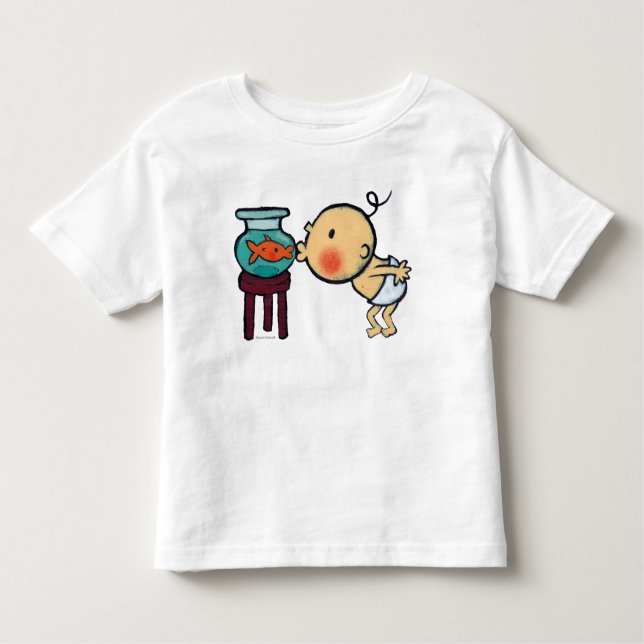 Camiseta De Bebé Fishbowl besa el Goldfish anaranjado (Anverso)