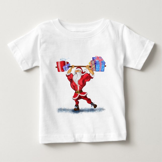 Camiseta De Bebé Fitness Santa Baby T-Shirt (Anverso)