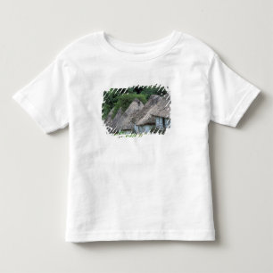 Camiseta De Bebé Fiyi, Viti, Casas de chozas tradicionales.