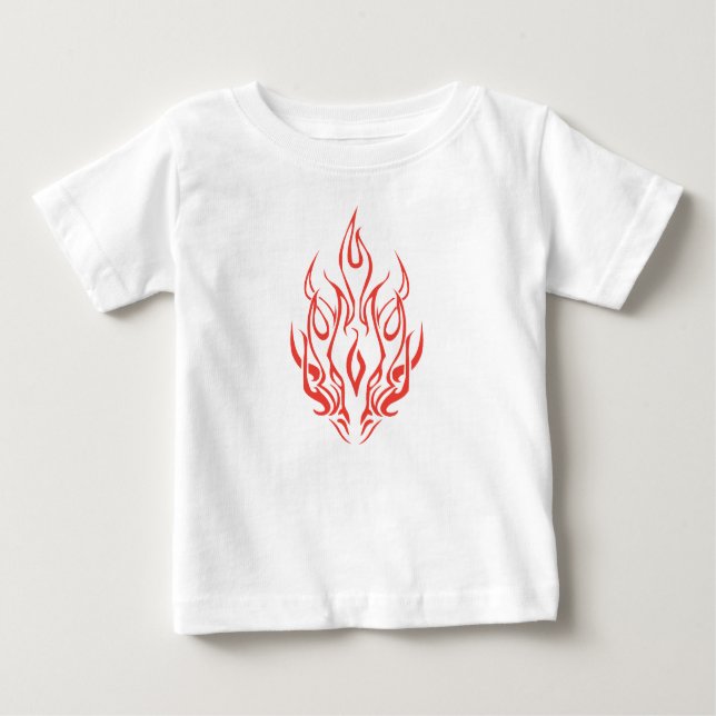 Camiseta De Bebé Flame Spirit Face | Tribal Fire Silhouette Art (Anverso)