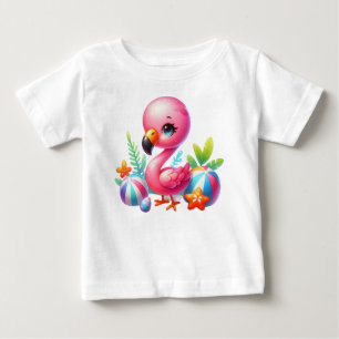 Camiseta De Bebé Flamenco Acuarela Dibujos Animados Clipart-95059