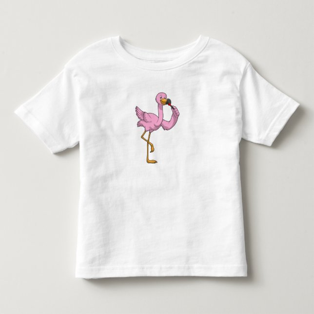 Camiseta De Bebé Flamenco con lápiz labial (Anverso)