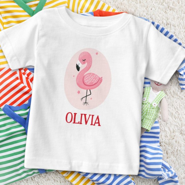 Camiseta De Bebé Flamenco Rosa Caprichoso Lindo (Subido por el creador)