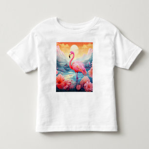 Camiseta De Bebé Flamenco Tropical con Flores
