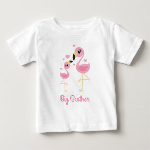 Camiseta De Bebé Flamingo Baby Shower Cute Tropical Big Brother
