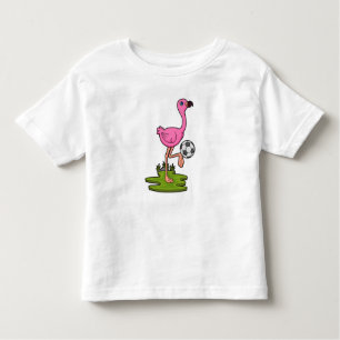 Camiseta De Bebé Flamingo como jugador de fútbol con fútbol