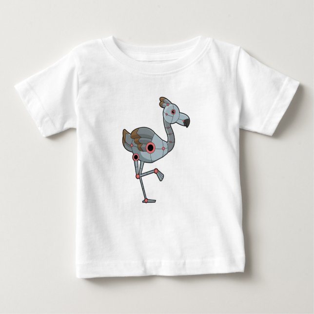 Camiseta De Bebé Flamingo como Robot (Anverso)