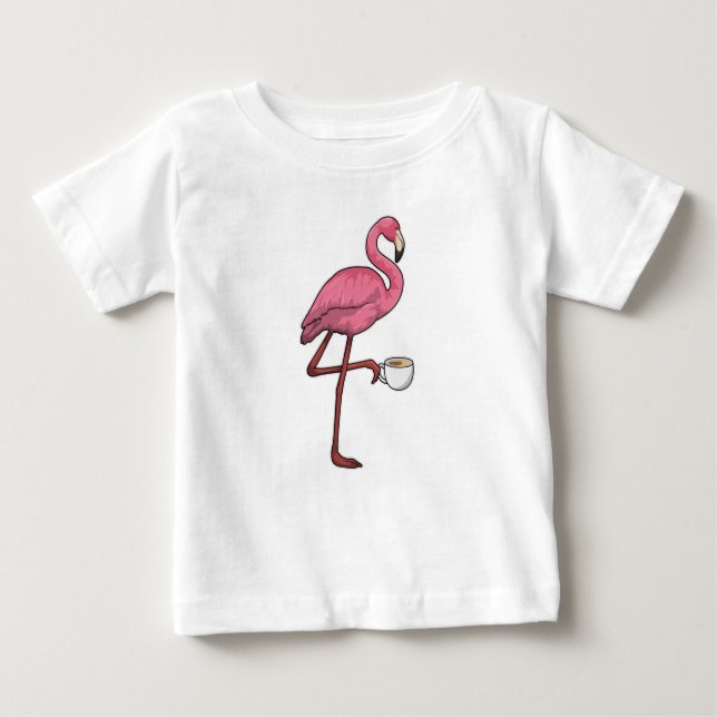 Camiseta De Bebé Flamingo con Copa de Café (Anverso)