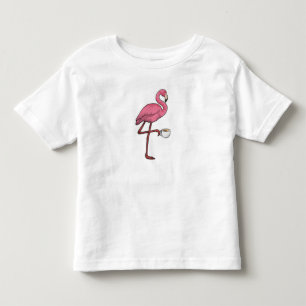 Camiseta De Bebé Flamingo con Copa de Café