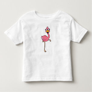 Camiseta De Bebé Flamingo con gafas de sol