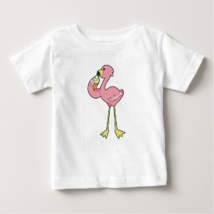 Camiseta De Bebé Flamingo con helado Waffle