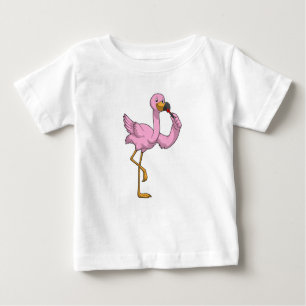 Camiseta De Bebé Flamingo con lápiz labial