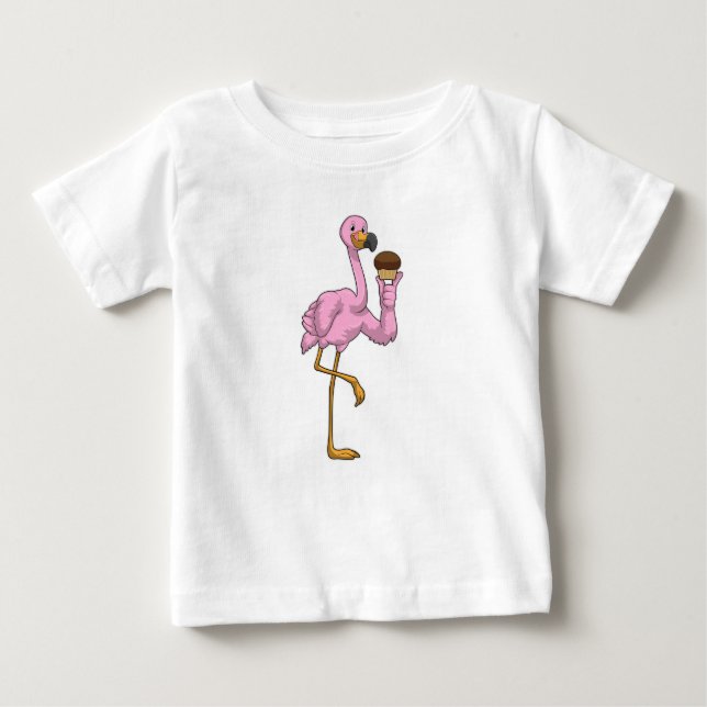 Camiseta De Bebé Flamingo con Muffin (Anverso)