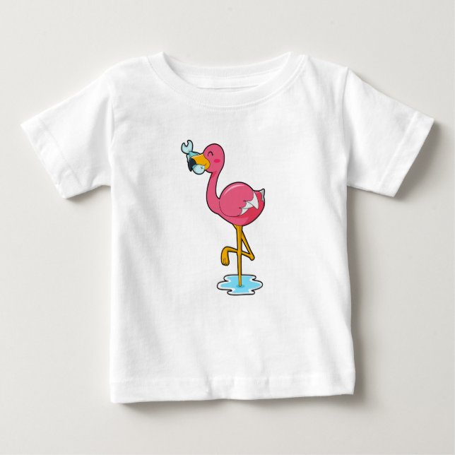 Camiseta De Bebé Flamingo con pescado (Anverso)