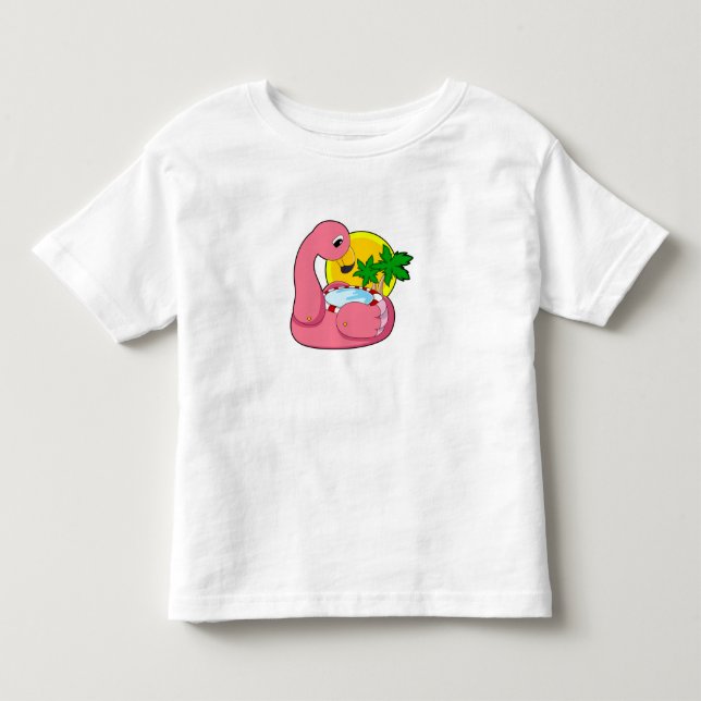 Camiseta De Bebé Flamingo con piscina (Anverso)