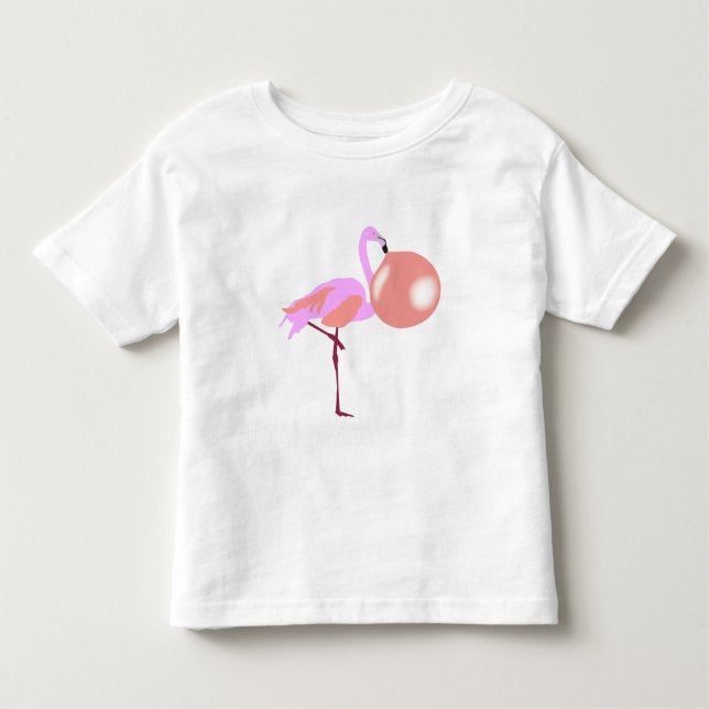 Camiseta De Bebé Flamingo Divertido Chicle Soplando Burbuja (Anverso)