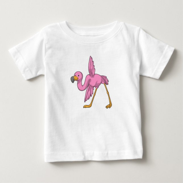 Camiseta De Bebé Flamingo en ejercicio de Stretching de Yoga (Anverso)