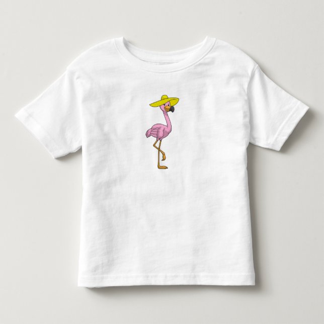 Camiseta De Bebé Flamingo en la playa con Gorra (Anverso)