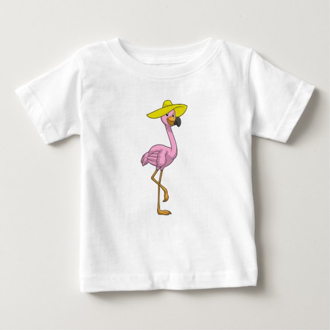 Camiseta De Bebé Flamingo en la playa con Gorra (Anverso)
