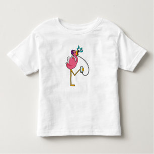 Camiseta De Bebé Flamingo en Music with Headphone