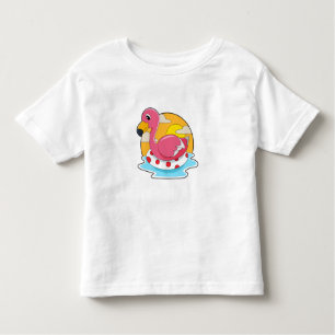 Camiseta De Bebé Flamingo en Natación con Vida