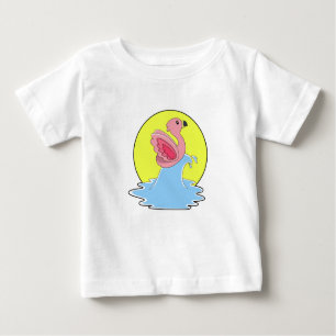 Camiseta De Bebé Flamingo en Surfing on Water