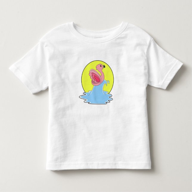 Camiseta De Bebé Flamingo en Surfing on Water (Anverso)