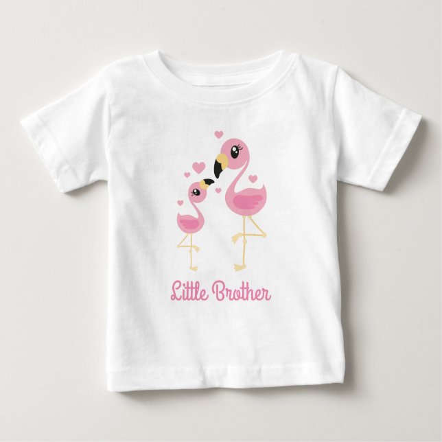 Camiseta De Bebé Flamingo Little Brother (Anverso)