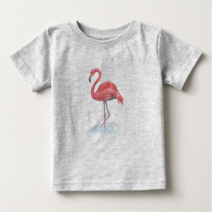 Camiseta De Bebé Flamingo rosa.
