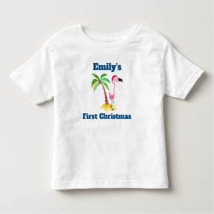 Camiseta De Bebé Flamingo rosa en Personalizado de Navidades de Red