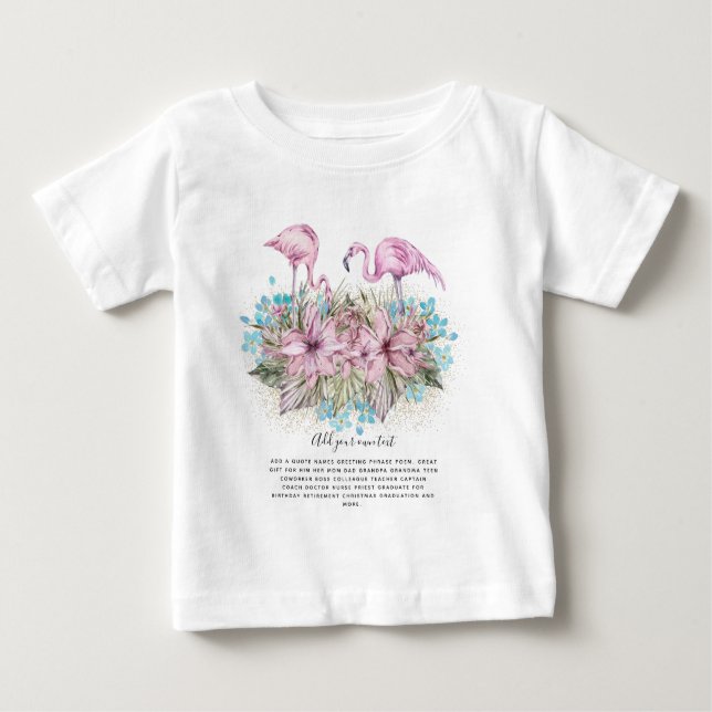 Camiseta De Bebé FLAMINGOS Personalizados (Anverso)