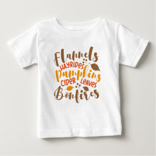 Camiseta De Bebé Flandes Hay Rides Pumpkins Cider Sale Fuegos