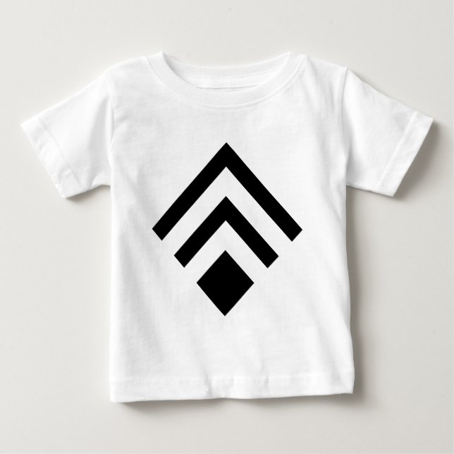 Camiseta De Bebé Flecha Geométrica 02 - Negra (Anverso)