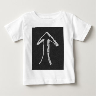 Camiseta De Bebé Flecha que destaca. Gris en fondo oscuro