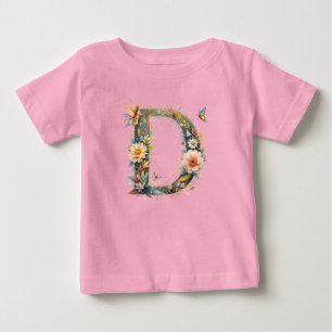 Camiseta De Bebé Flechas de color de agua verde Monograma D