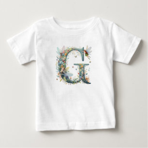 Camiseta De Bebé Flechas de color de agua verde Monograma Letra G