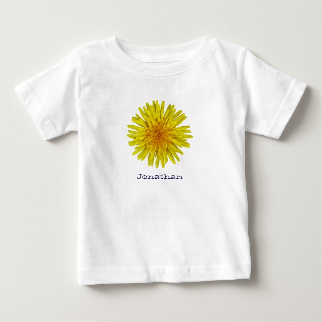 Camiseta De Bebé Flor amarilla soleada del diente de león del (Anverso)