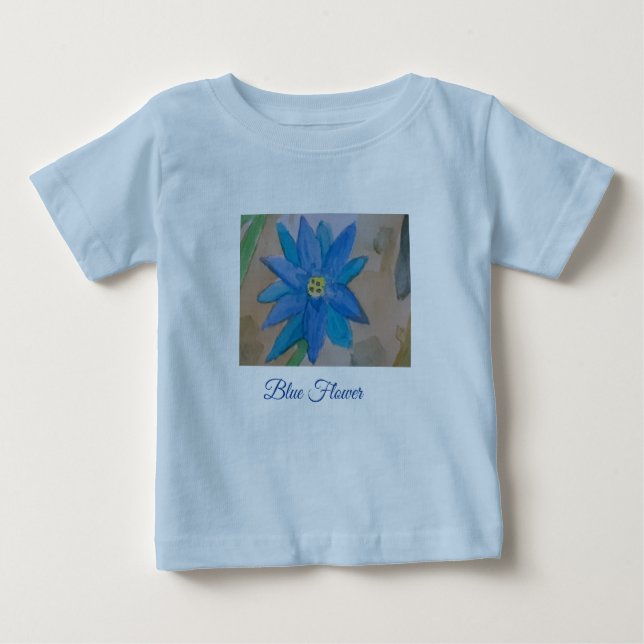 Camiseta de bebé Flor Azul (Anverso)