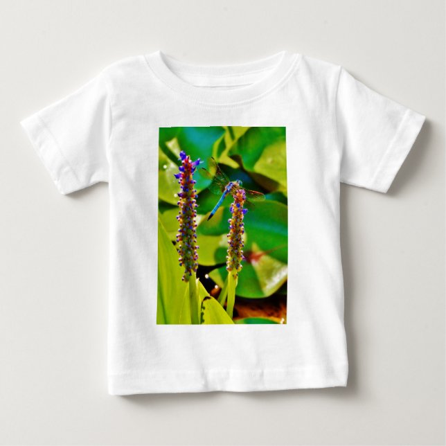 Camiseta De Bebé Flor azul (Anverso)